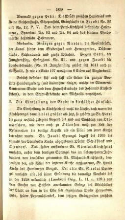 3. Die Eintheilung der Stadt in kirchlicher Hinsicht.
