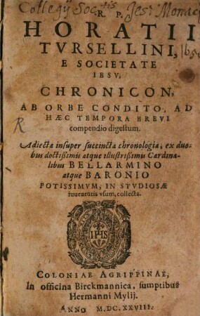 Epitome historiarum Chronicon ab orbe condito ad haec tempora