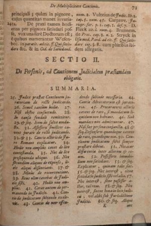 Sectio II. De Personis, ad Cautionem Judicialem praestandam obligatis.