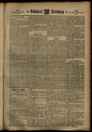 Zweite Ausgabe vom Mittwoch, den 27. März 1912.