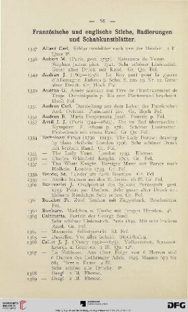 Französische und englische Stiche, Radierungen und Schabkunstblätter (Nr. 1347-1493)