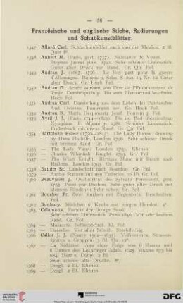 Französische und englische Stiche, Radierungen und Schabkunstblätter (Nr. 1347-1493)