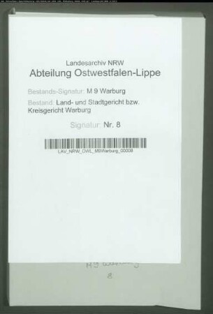 Separationsrezess in den Gemeinden Scherfede und Rimbeck