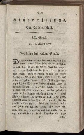 LX. Stück, den 26. August 1776