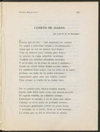 Cuento de hadas / por Lola S. B. de Bourguet