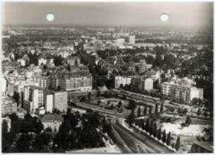 Berlin, Charlottenburg, Ausstellungsgelände vom Funkturm aus gesehen
