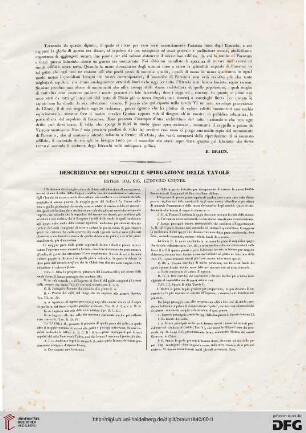 Descrizione dei sepolcri e spiegazione delle tavole