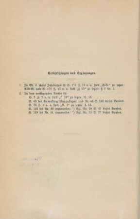 Berichtigungen und Ergänzungen