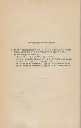 Berichtigungen und Ergänzungen