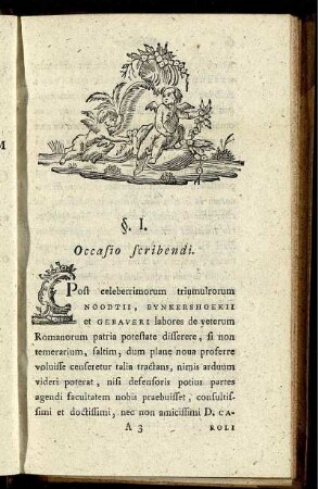 §. I. Occasio scribendi - §. VI. Ordo in tractandis argumentis contrariis observandus.