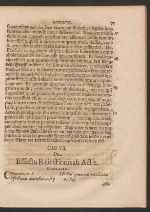 Cap. VII. De Effectu Reiectionis ab Actis.