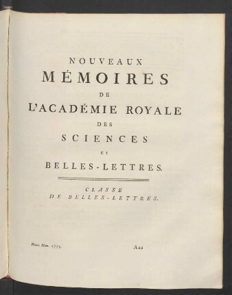 Classe De Belles-Lettres