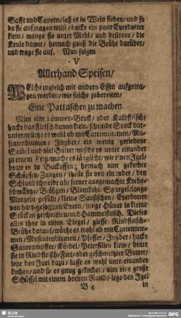 V. Allerhand Speisen