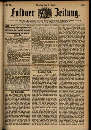 Ausgabe vom Dienstag, den 03. April 1888.
