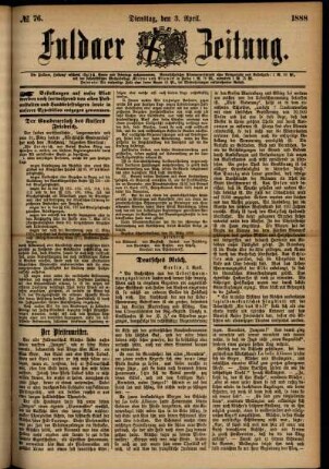 Ausgabe vom Dienstag, den 03. April 1888.