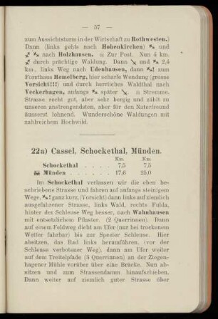 22a) Cassel, Schockethal, Münden