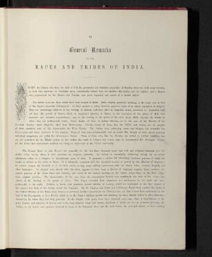 General remarks on the races and tribes of India.