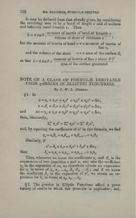 Note on a class of formulae derivable from q-series in elliptic functions.