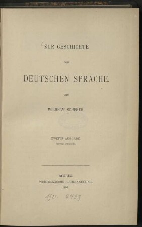 Zur Geschichte der deutschen Sprache