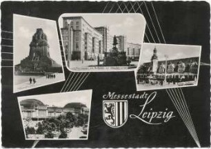 Messestadt Leipzig: Völkerschlachtdenkmal, Neubauten am Roßplatz mit Mägdebrunnen, Altes Rathaus, Hauptbahnhof