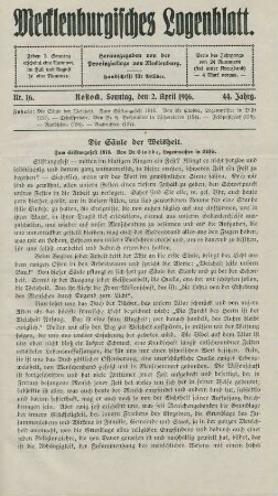 Nr. 16. Rostock, Sonntag, den 2. April 1916.