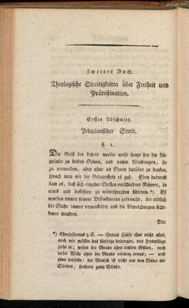 Zweites Buch. Theologische Streitigkeiten über Freiheit und Prädestination
