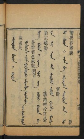 Lu gurun i ecen. nure boco. amtan be leolehengge = 魯君酒色味論