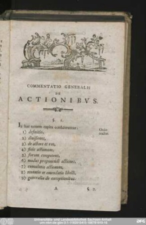 Commentatio Generalis De Actionibus.