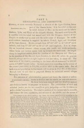 Part I. Geographical and descriptive