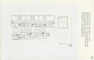 Berufsschule für Baugewerbe, Berlin-Moabit (Diplomarbeit bei Willy Kreuer): Grundriss 1. Obergeschoss 1:200