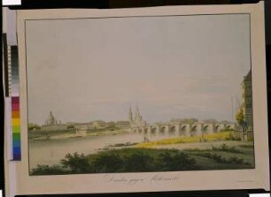 Dresden gegen Mitternacht - Wizani - kolor. Umrissradierung, 1810