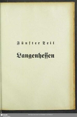 Fünfter Teil. Langenhessen