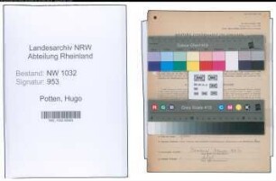 Entnazifizierung Hugo Potten , geb. 20.07.1889 (Sparkassenangestellter)