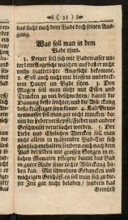 31-38, Was soll man in dem Bade thun. - Was soll man nach Abreysen aus dem Bad daheim thun?