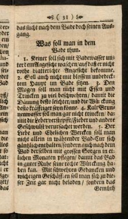 31-38, Was soll man in dem Bade thun. - Was soll man nach Abreysen aus dem Bad daheim thun?