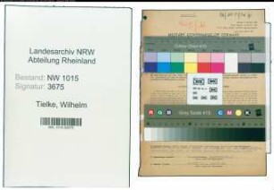 Entnazifizierung Wilhelm Tielke , geb. 12.10.1911 (Angestellter)