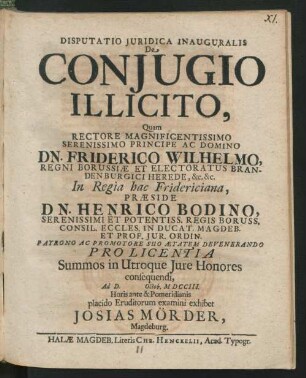 Disputatio Iuridica Inauguralis De Coniugio Illicito
