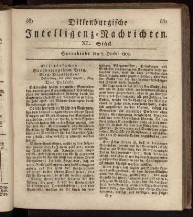 XL. Stück... den 7. October 1809 - XLIII: Stück... den 28. October 1809.