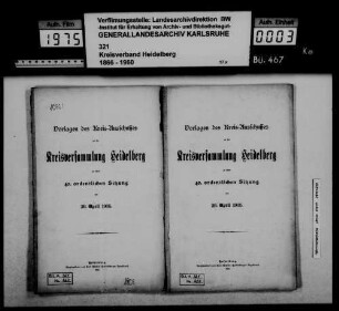 Vorlagen des Kreisausschusses an die Kreisversammlung 1905