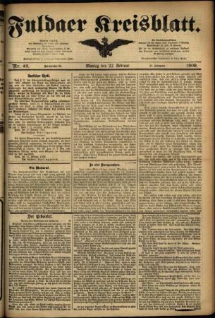 Ausgabe vom Montag, den 22. Februar 1909.