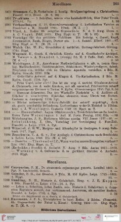 Miscellanea (Nr. 5397 - 5422)