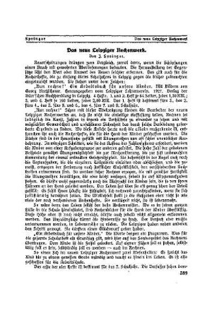 Das neue Leipziger Rechenwerk