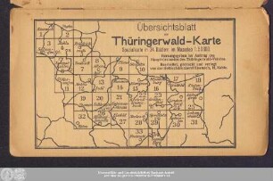 Übersichtsblatt zur Thüringerwald-Karte