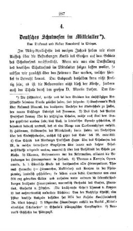 Deutsches Schulwesen im Mittelalter