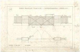 Billing, Hermann; Singen; Krankenhaus - Seitliches Einfahrtstor (Ansicht; Grundriss)