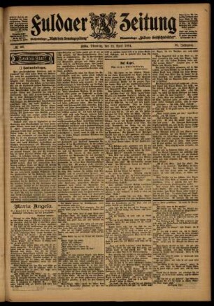 Zweite Ausgabe vom Dienstag, den 12. April 1904.