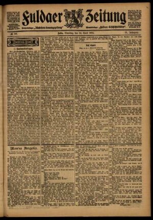 Zweite Ausgabe vom Dienstag, den 12. April 1904.