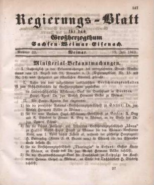 Nr. 22 : 19. Juli 1862