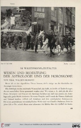 Im Wassermann-Zeitalter. Wesen und Bedeutung der Astrologie und der Horoskopie