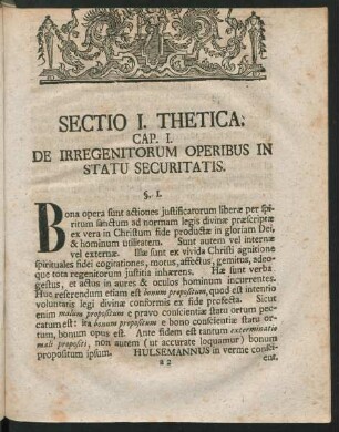 Sectio I. Thetica